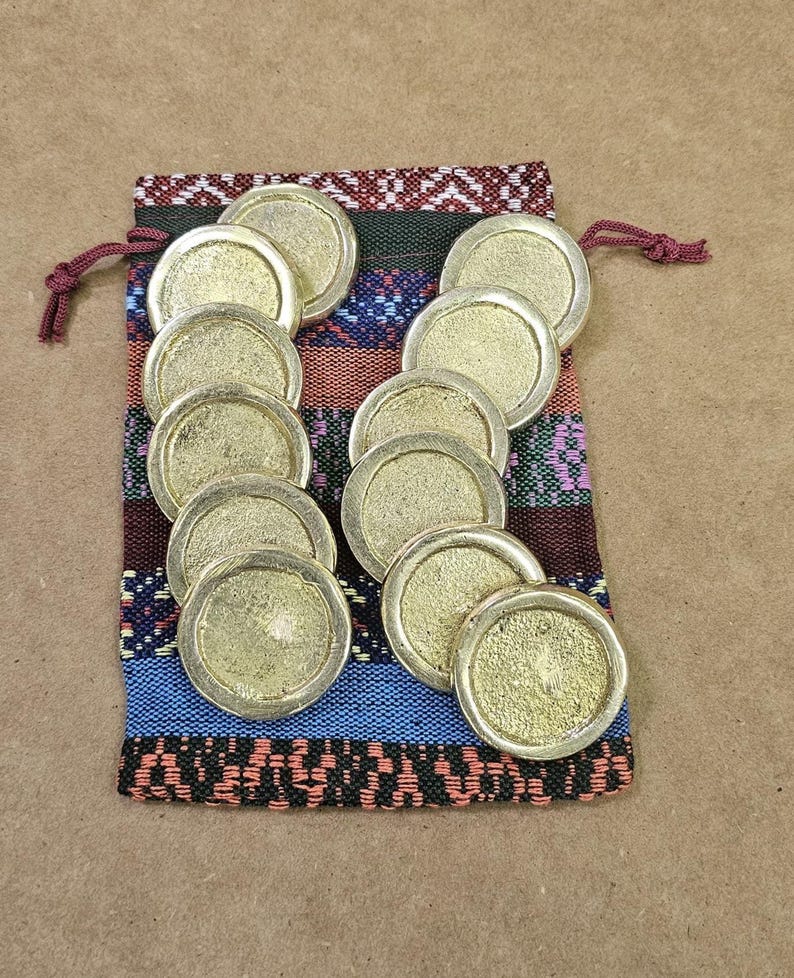 12 Bronze Coins for Sapo Game / Toad in the Hole