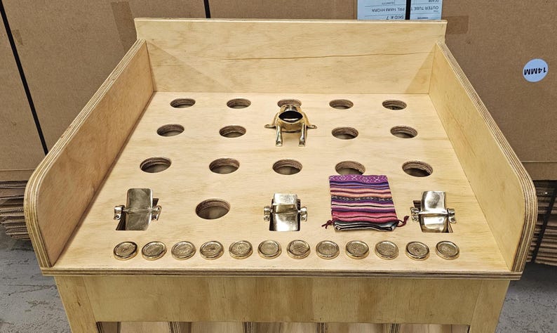 Sapo Game: Peruvian Toad in the Hole, Bronze Frog, Wood Box