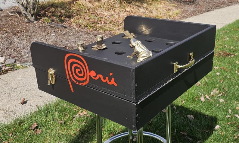 Portable Sapo Game: Peruvian Toad in the Hole, Bronze Frog - BLACK w/12 coins